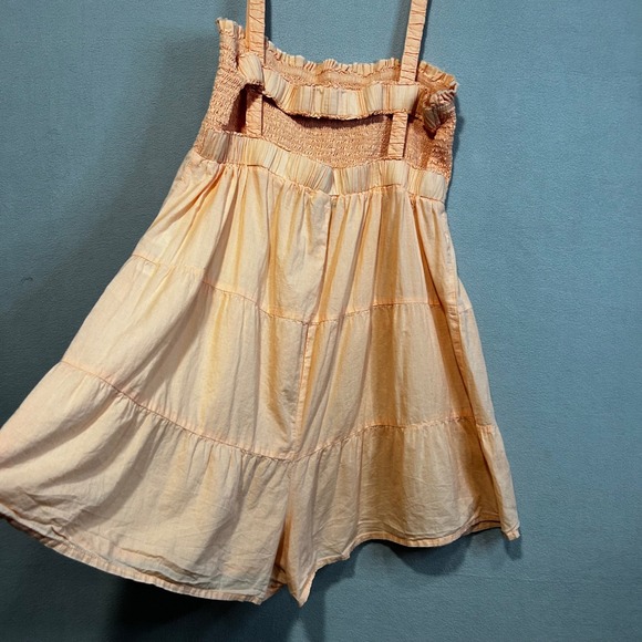 ASOS Womens Sleeveless Shirred Playsuit Romper Size‎ 10 Orange Peach - Picture 10 of 12